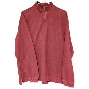 IZOD Sweater Adult Large Burgundy Quarter Zip Pullover Men Sweatshirt